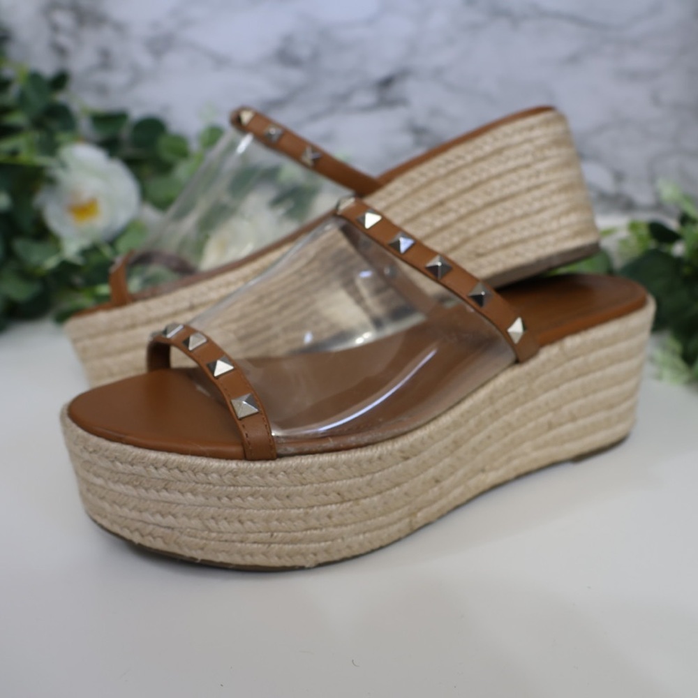 MARC FISHER STUDDED CLEAR STRAP ESPADRILLE SANDAL IN
BRMLL/913
